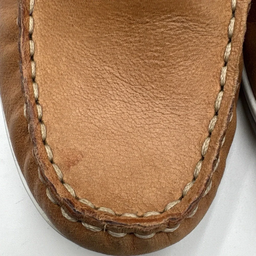 Naturalizer Natured Soul Womens Size 4.5 M Leather Boat Slip On Shoes Tan